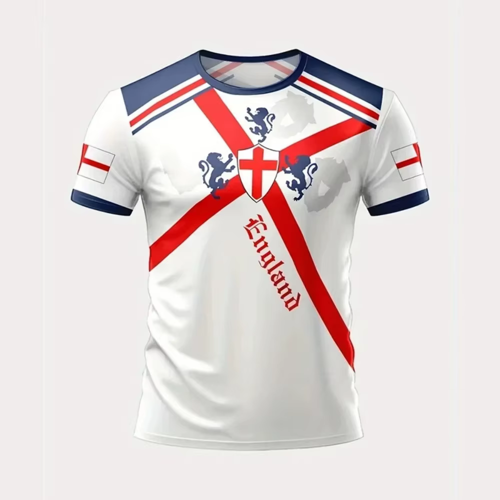 T-shirt de football pour hommes avec drapeau anglais d'été