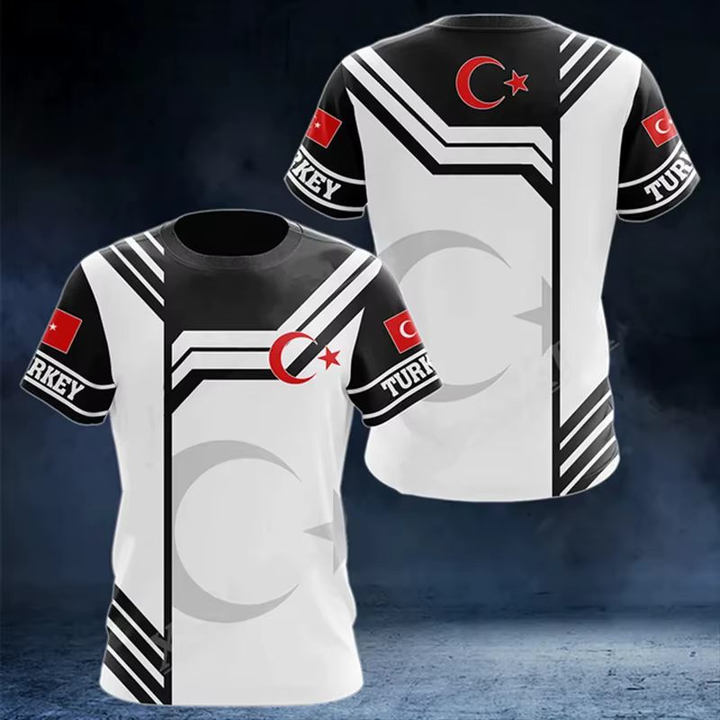 T-shirt à col rond imprimé 3D pour hommes et femmes