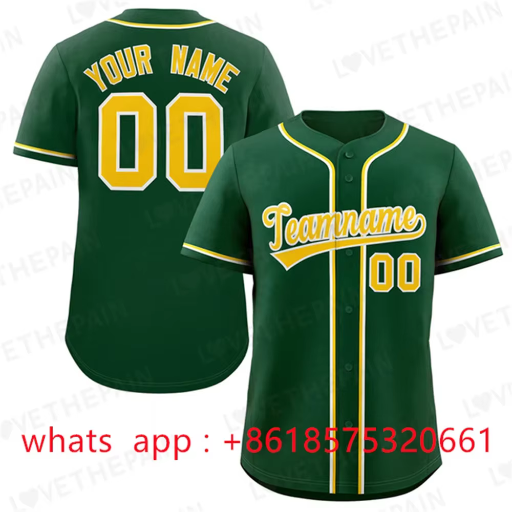 Maillot de baseball brodé personnalisé pour homme