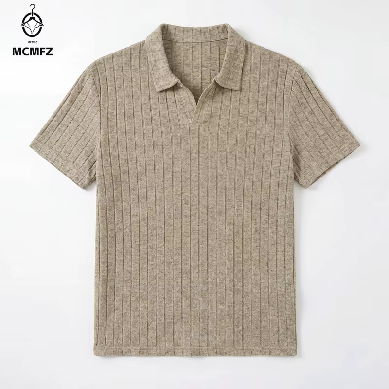 Polo en tricot côtelé pour hommes