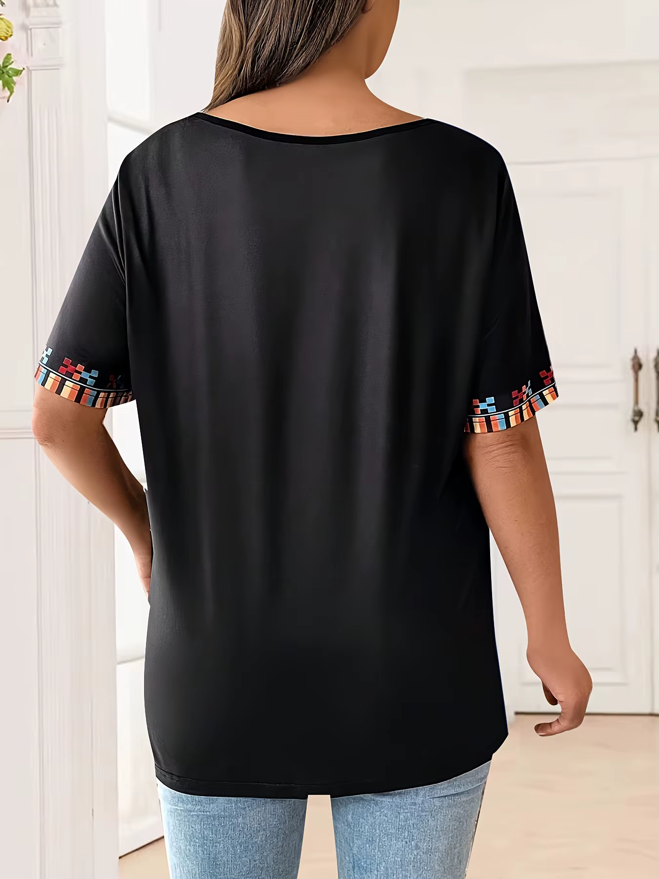 Grande taille femmes T-Shirt Boho Harajuku imprimé graphique été à manches courtes décontracté hauts rue mode