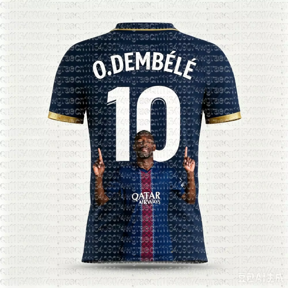 T-shirt de football imprimé en 3D style Dembélé pour la famille