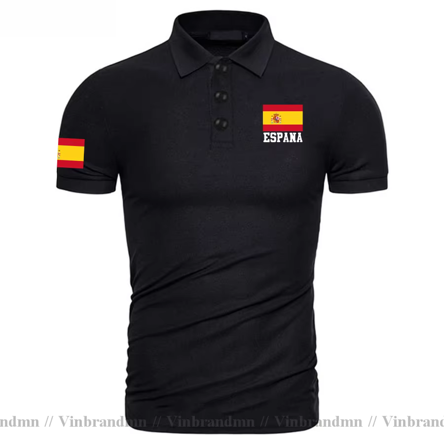 Espagne drapeau conception Polos hommes nouvelle mode chemise