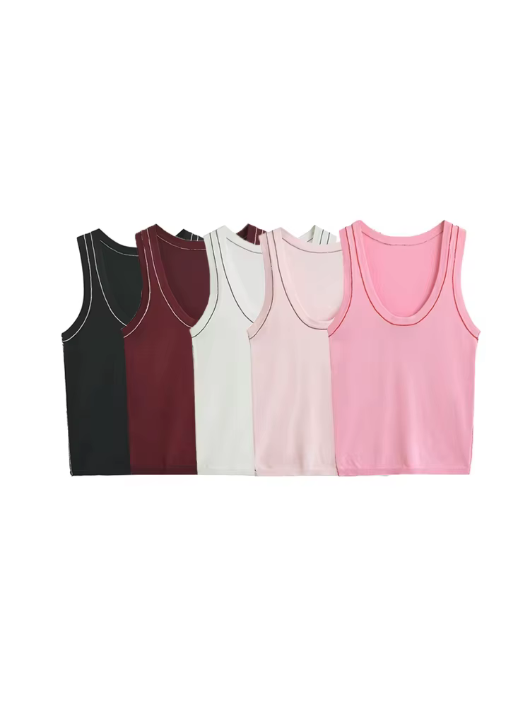 Débardeur en tricot sans manches pour femmes