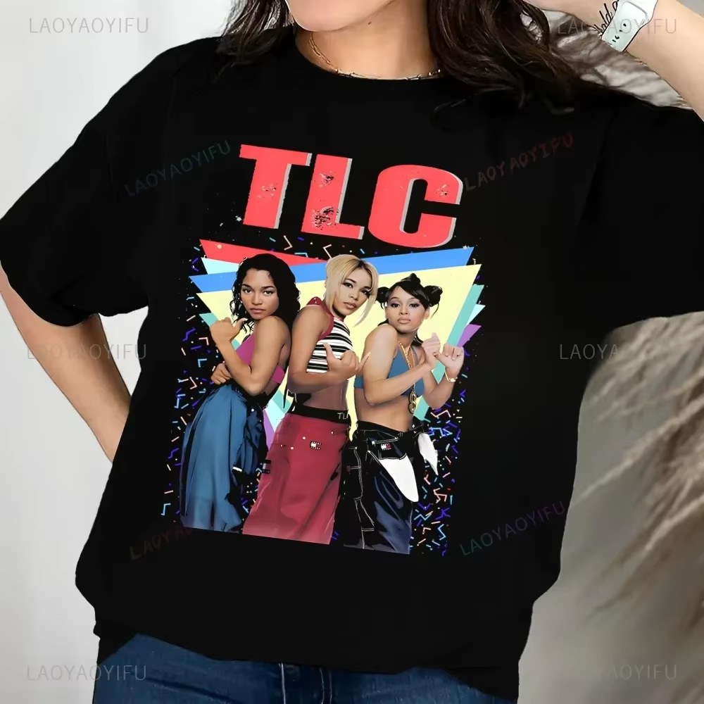 T-shirt imprimé vintage des années 90 du groupe TLC