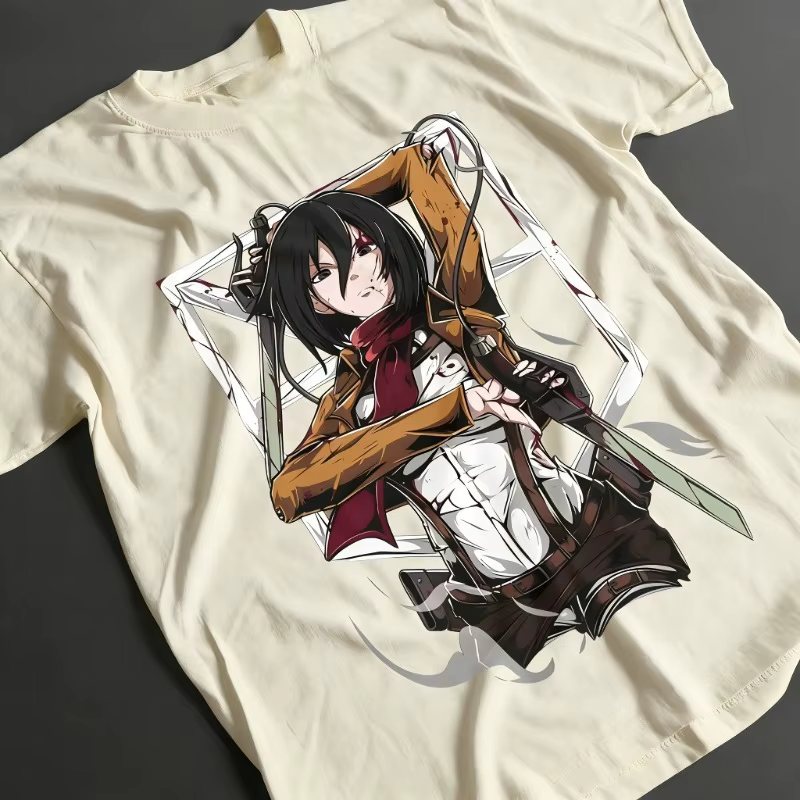 T-shirt Attack on Titan Mikasa Ackerman AOT – Vêtement supérieur Anime confortable et respirant – Été 2026