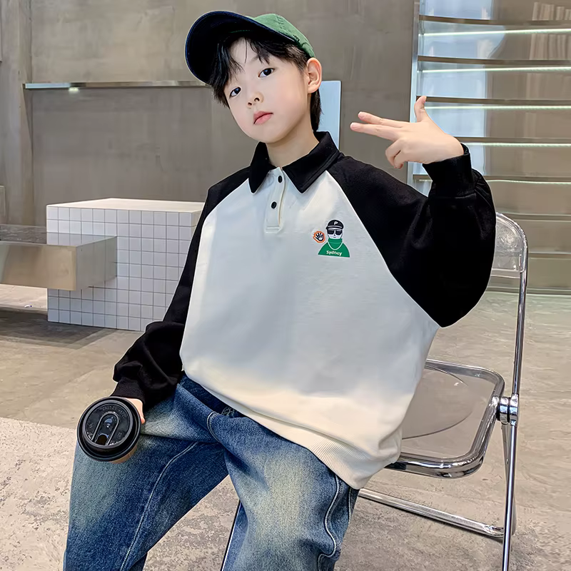 Sweat-shirt à col polo pour enfants