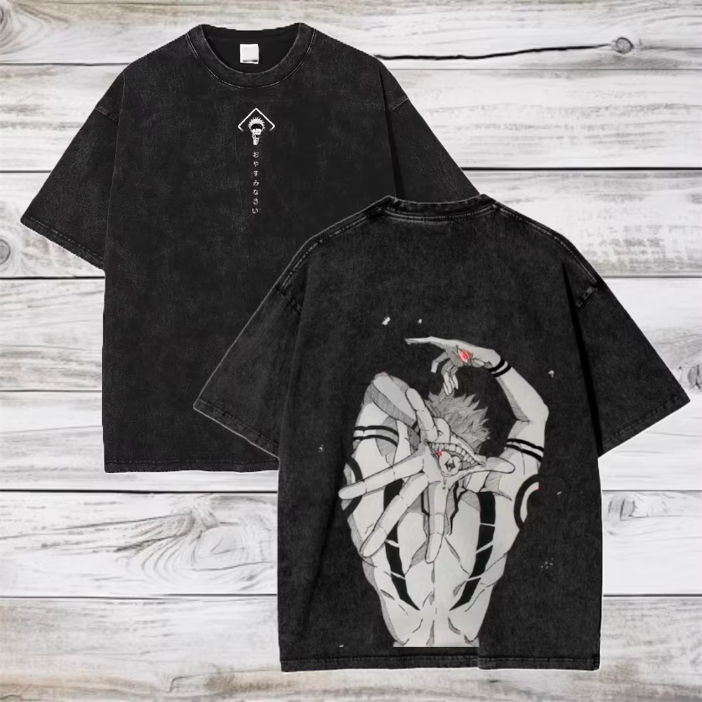 Gojo Satoru Jujutsu Kaisen femmes T-shirt lavé coton