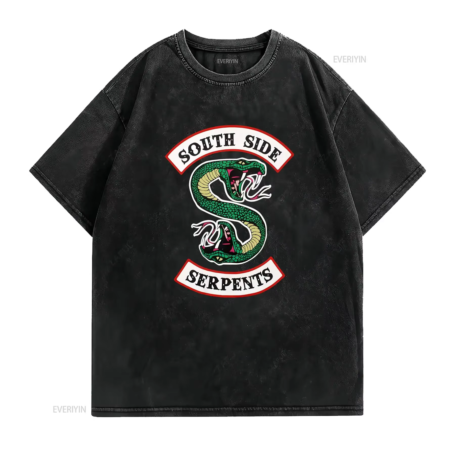 T-shirt femme RIVERDALE SOUTH SIDE SERPENTS Taille S petit Serpent double face vintage Lavé Légèrement graphique Polyvalent