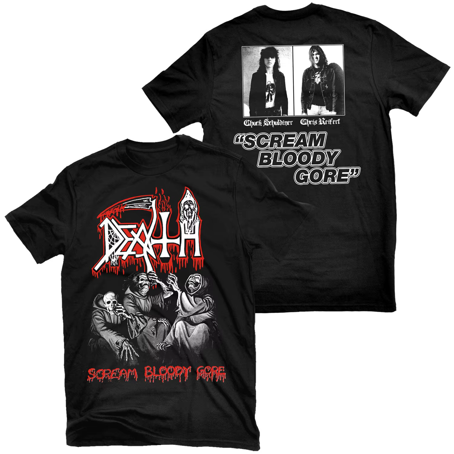 T-shirt décontracté d'été style groupe de rock heavy metal Death Scream Bloody Gore