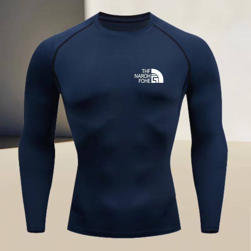 T-shirt de compression pour homme à col rond