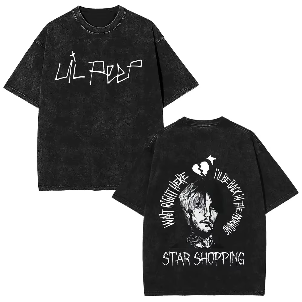 Lavé Vintage rappeur Lil Peep Album de musique 2025 T-shirts hommes femmes mode Hip Hop rétro