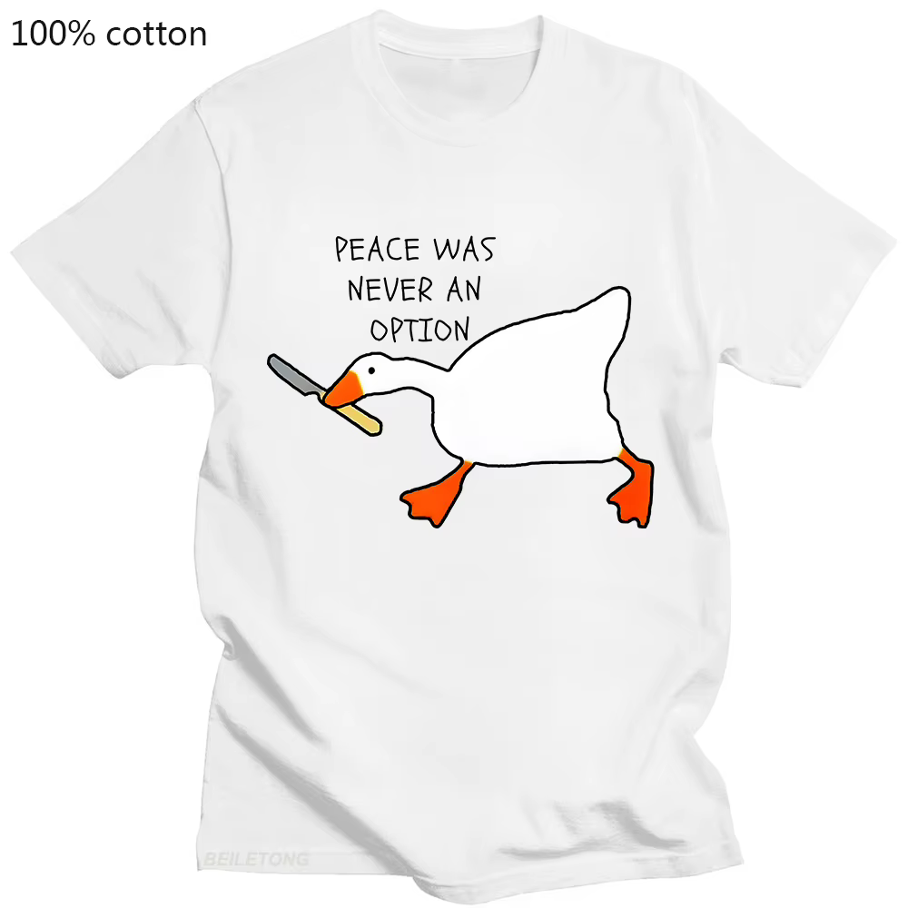 Jeux d'oie sans titre la paix n'était jamais une Option T-Shirt 100% coton à manches courtes été chemises décontractées drôles vêtements graphiques t-shirts