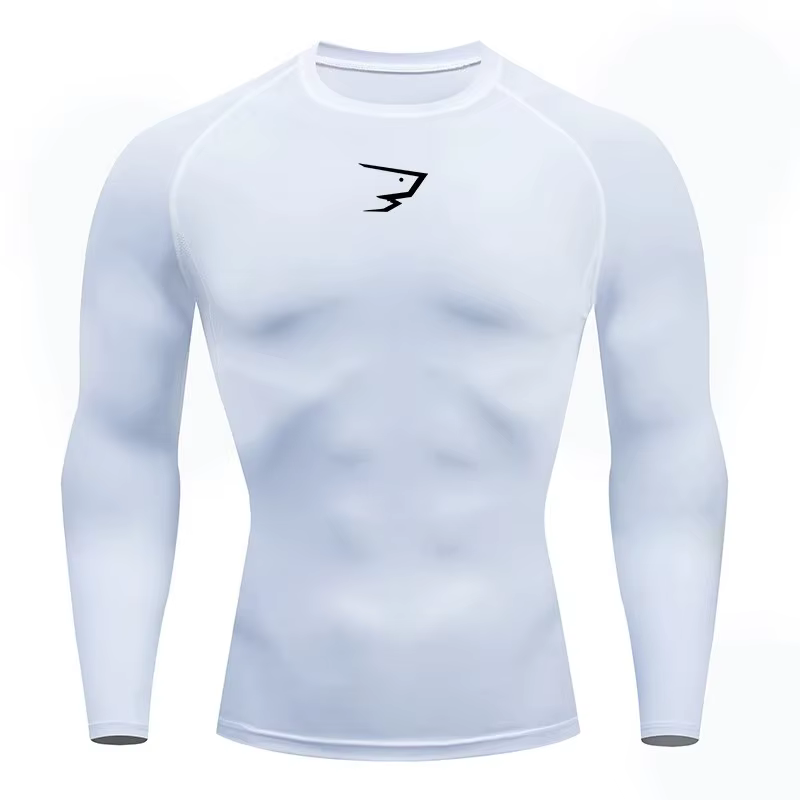 T-shirt de fitness à manches longues pour hommes