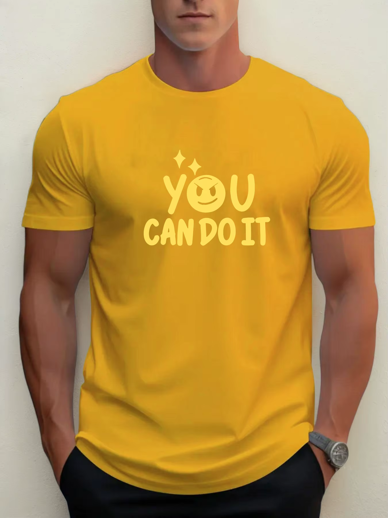 T-shirts pour homme, vous pouvez le faire 100 % coton impression graphique été t-shirt col rond décontracté respirant style de rue haut quotidien