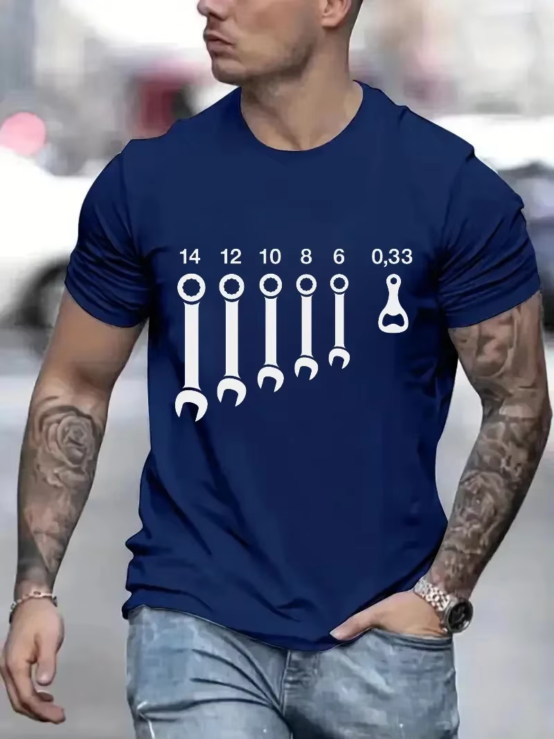 T-shirts pour hommes vêtements clés ouvre-bouteille de bière outils