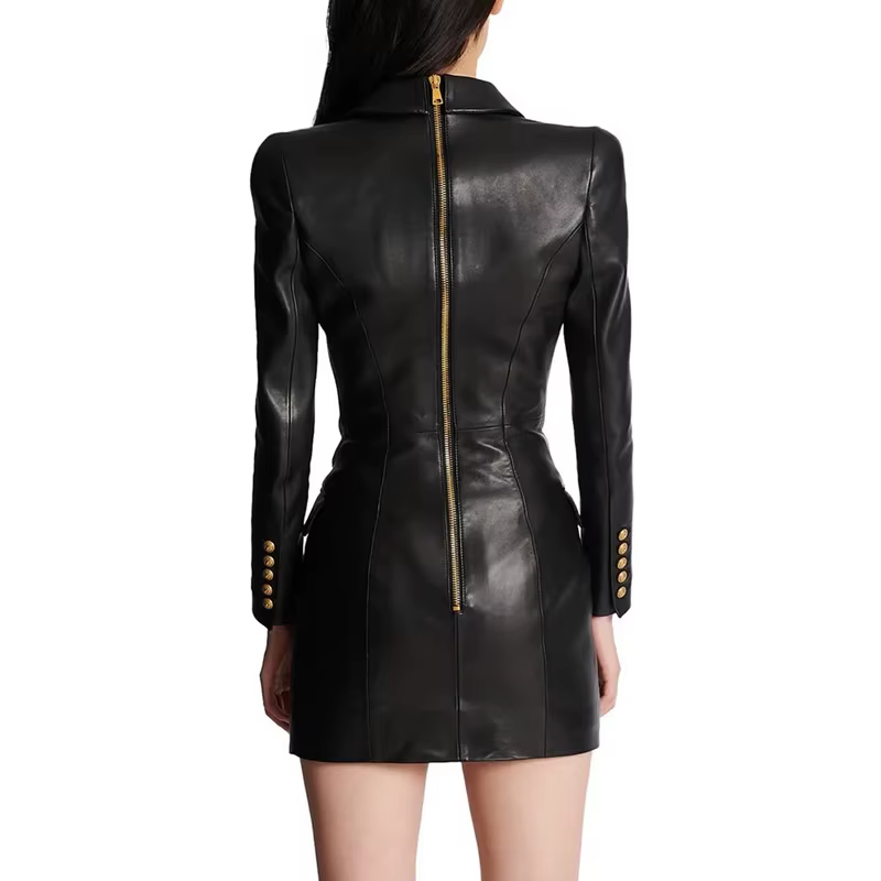 Nouvelle robe en cuir pour femme