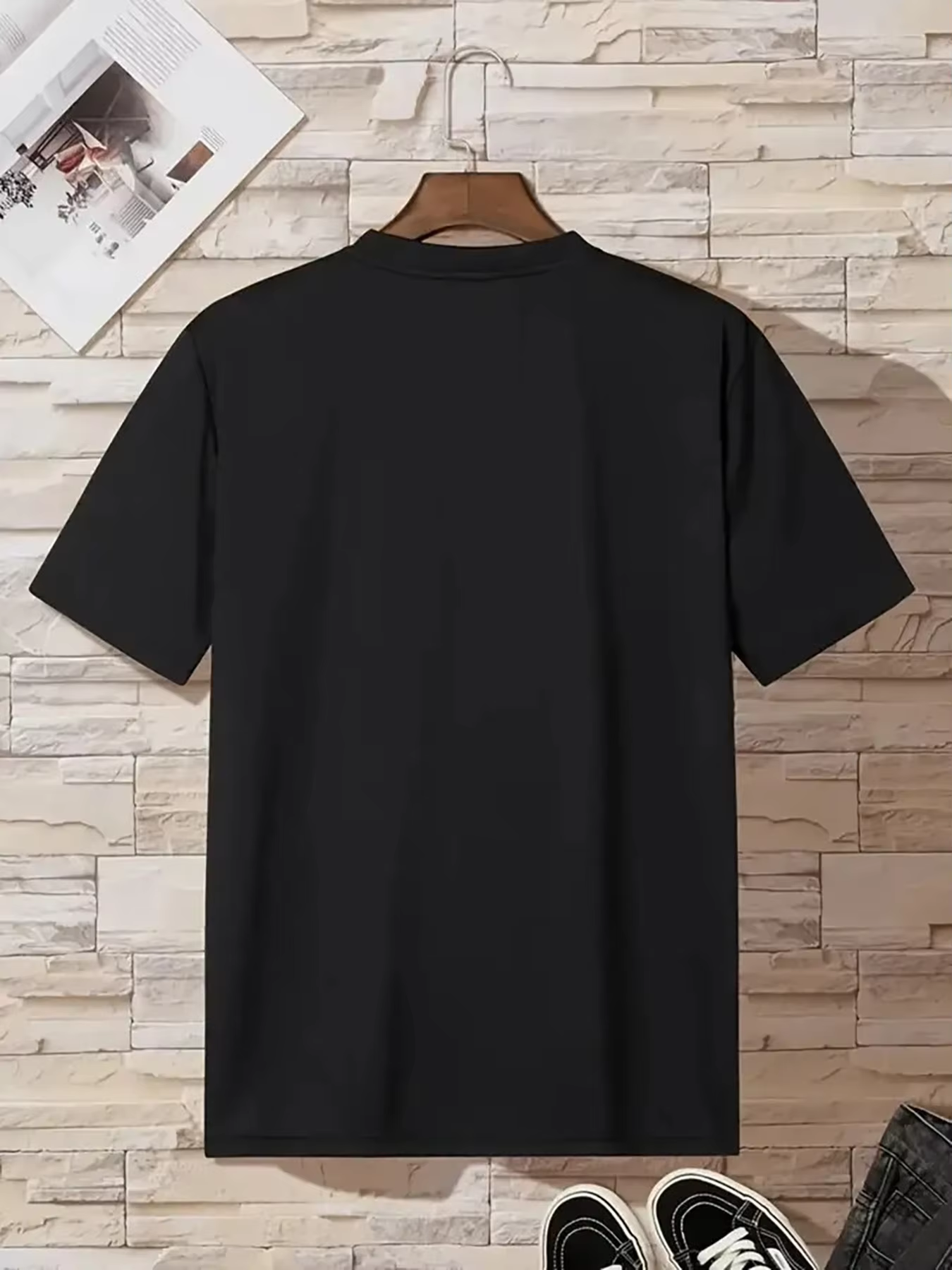 T-shirt à manches courtes et col rond pour homme - Décontracté et sportif, polyvalent. T-shirt imprimé avec lettrage européen/américain - Motif Londres