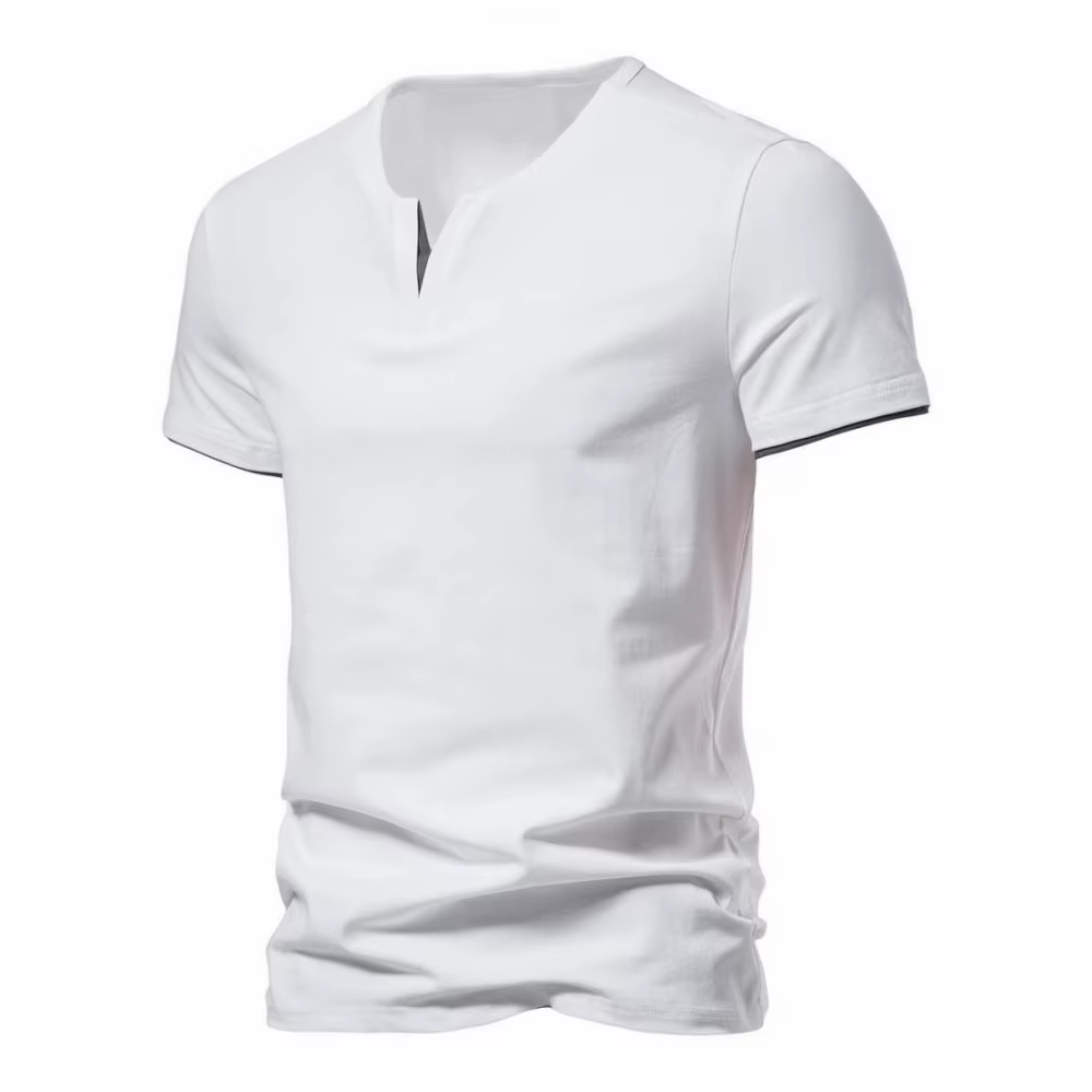 T-shirt Henley à manches courtes pour homme