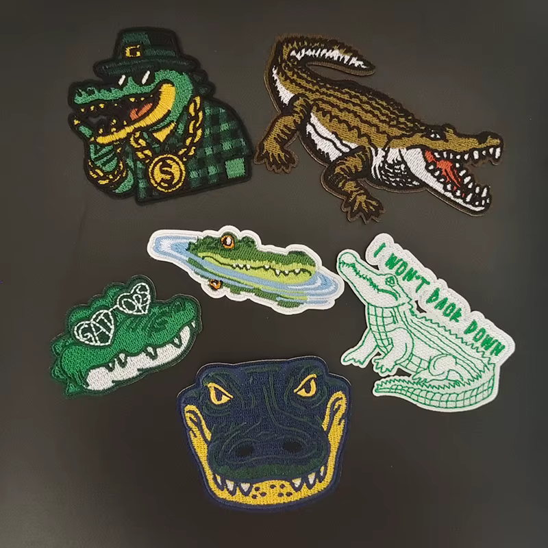 Patchs de badges brodés à repasser, animaux Crocodile de la floride créatifs, pour bricolage, T-shirt, chapeau, sac à dos, vêtements, autocollants appliqués