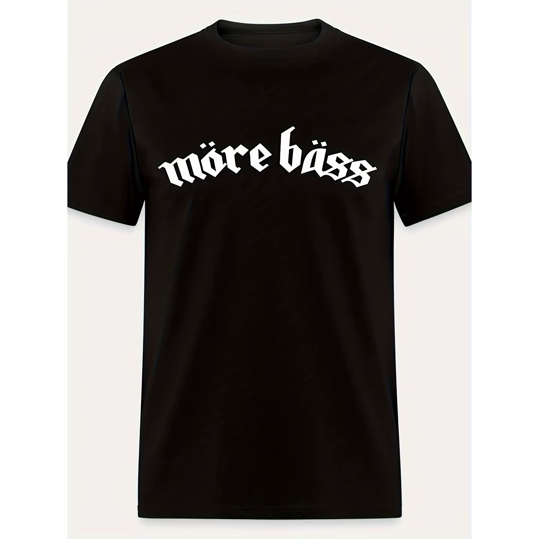 T-shirt en coton pour homme MORE BASS avec imprimé graphique de police gothique