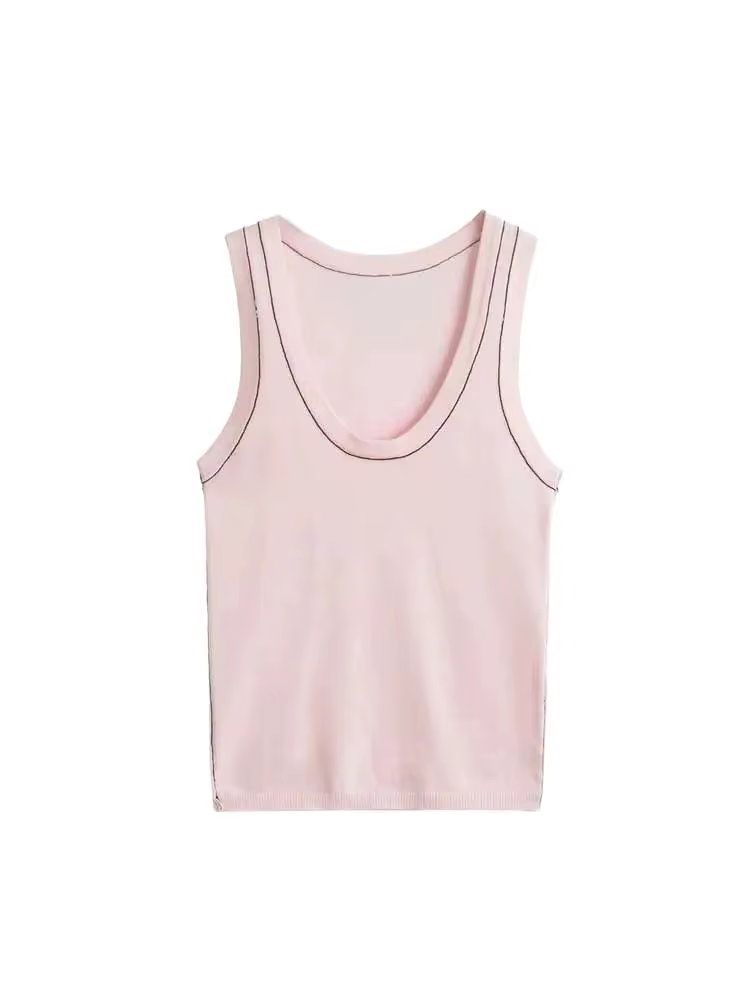 Débardeur en tricot sans manches pour femmes