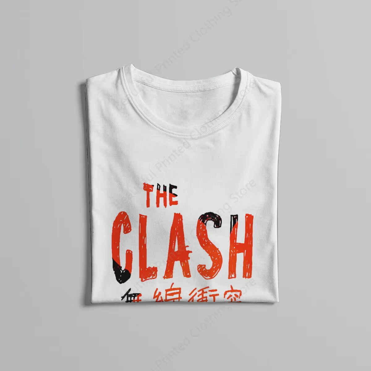 T-shirt imprimé drôle rouge The Clash pour couple