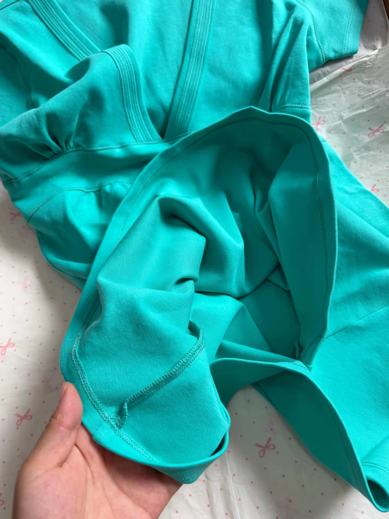 T-shirts vert à ourlet brut pour femme