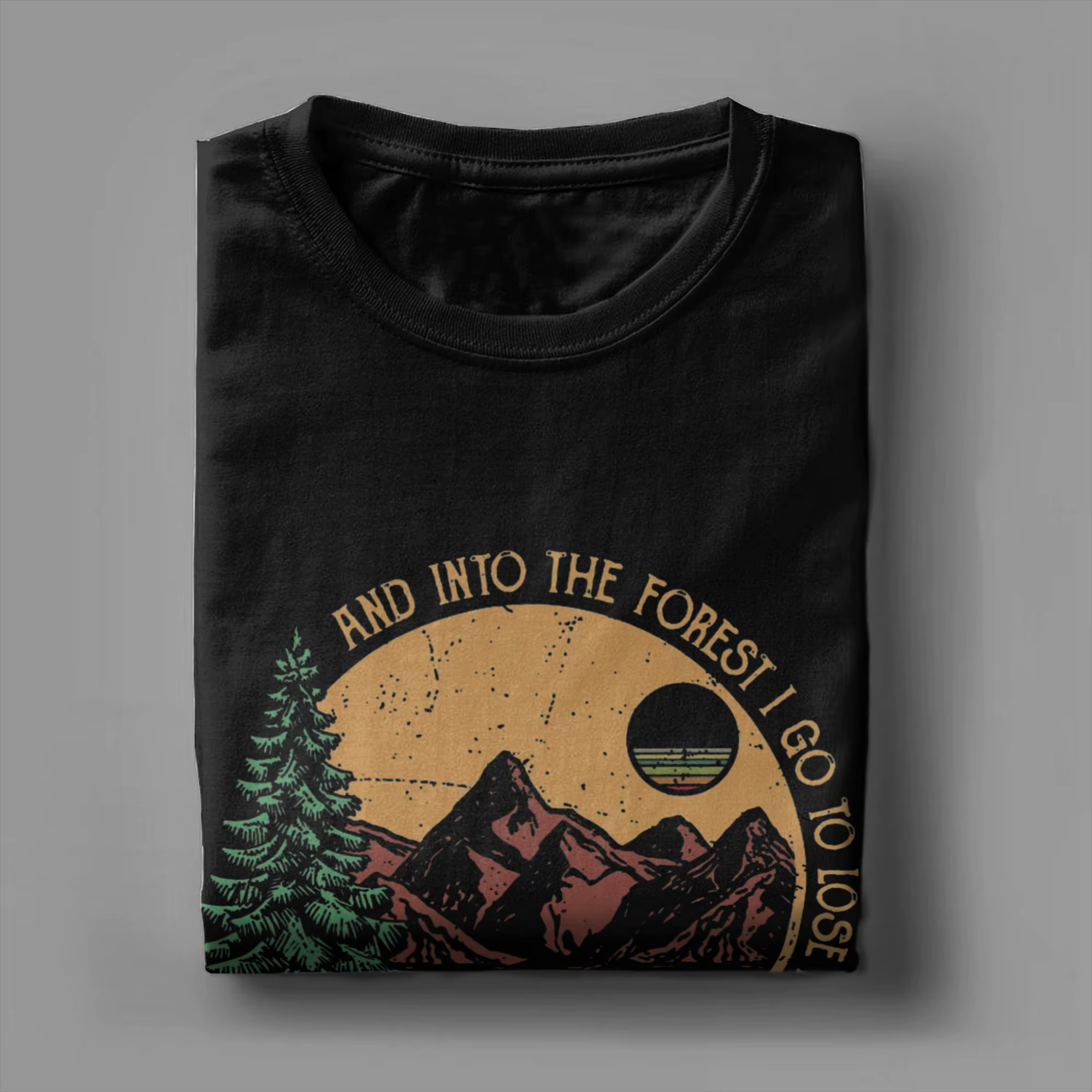 Chemise de randonnée en forêt – T-shirt avec citation de nature inspirante pour camping-cars
