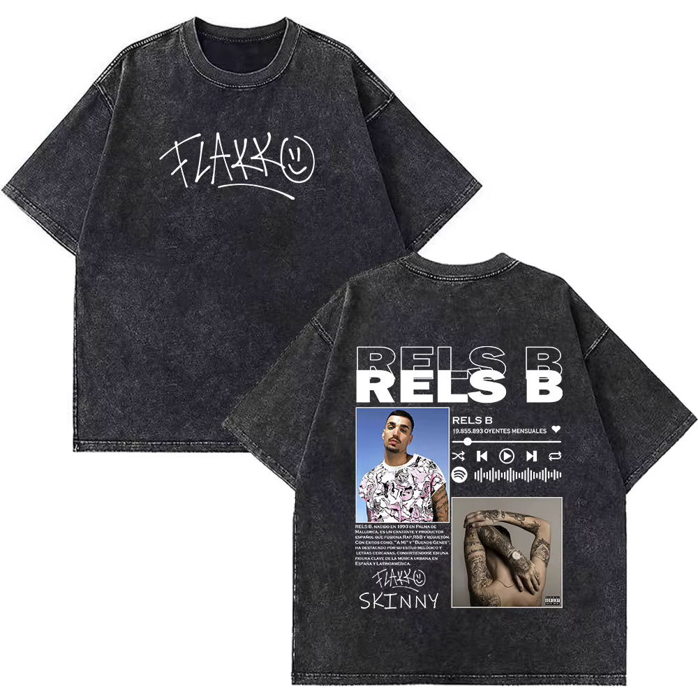 Rappeur RELS B Skinny Flakk A New Star Album Merch T-shirt hommes femmes mode Hip Hop T-shirts coton surdimensionné lavé