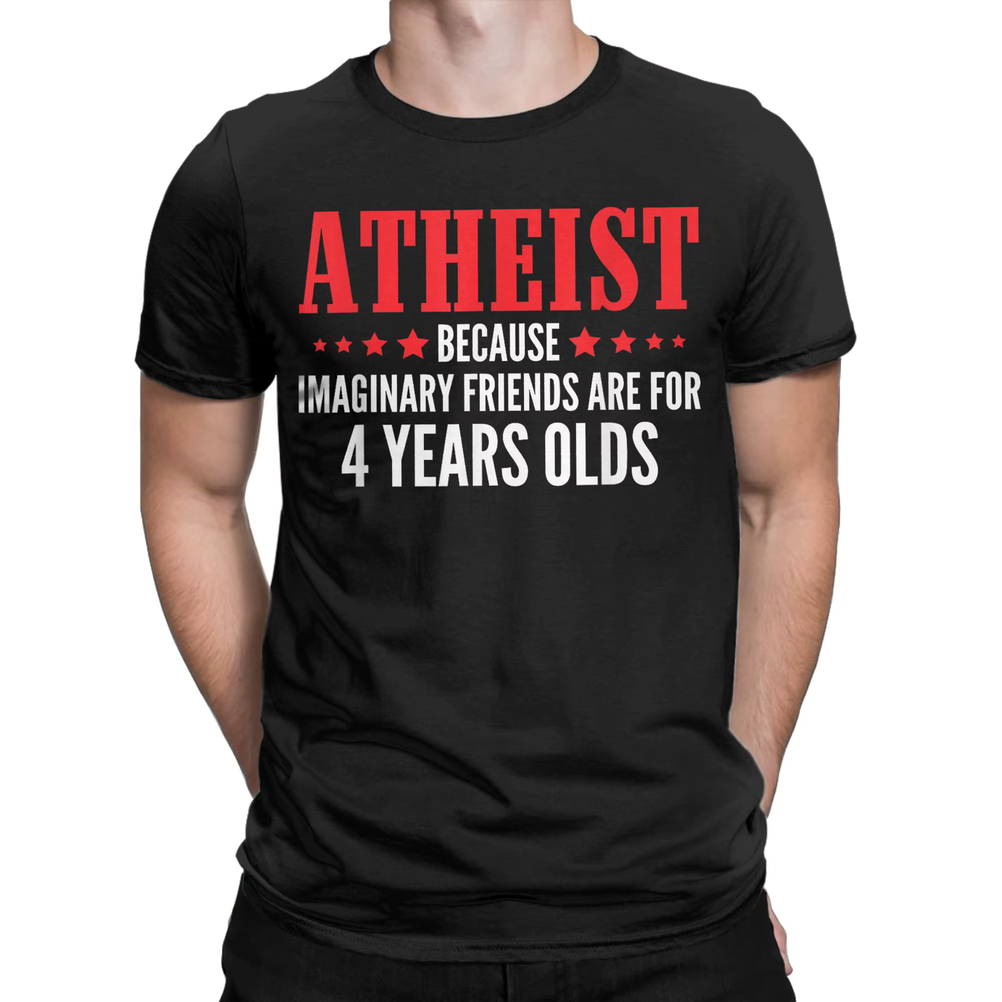 T-shirt athée amusant avec des amis imaginaires