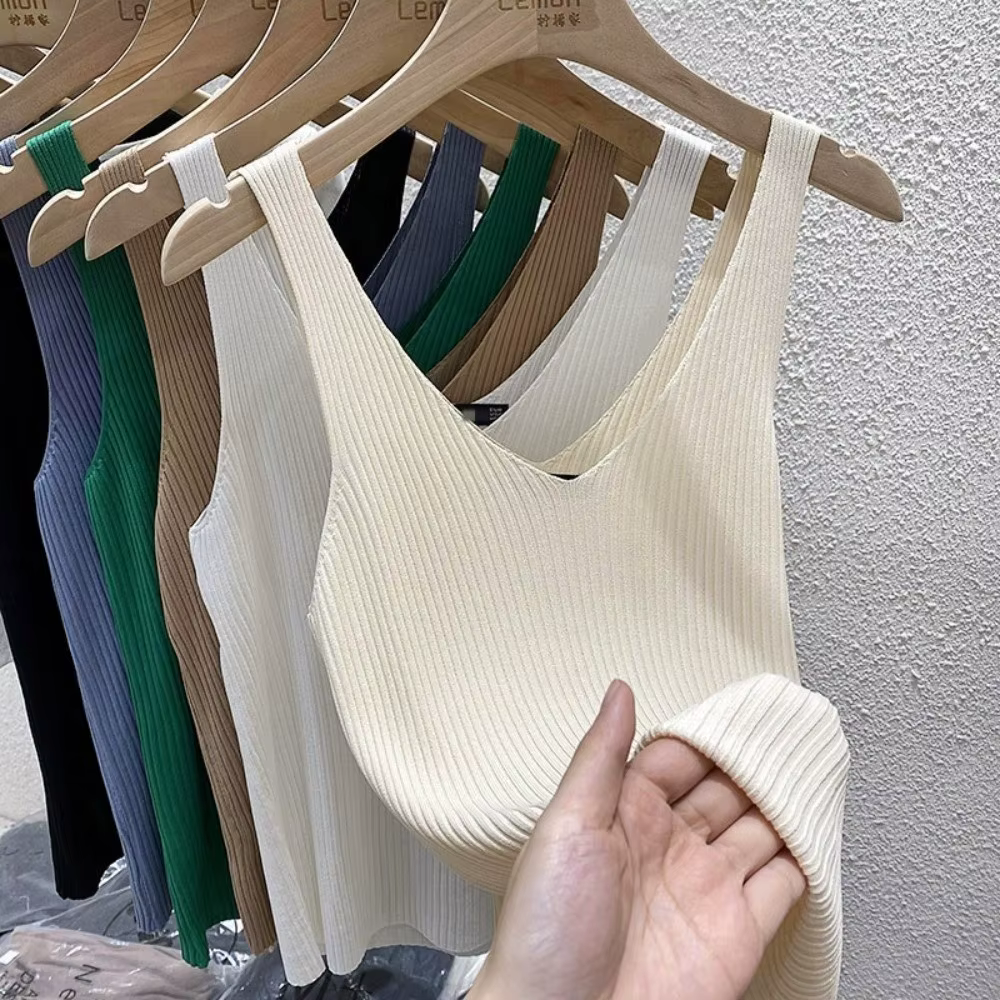 Débardeur en soie glacée couleur unie