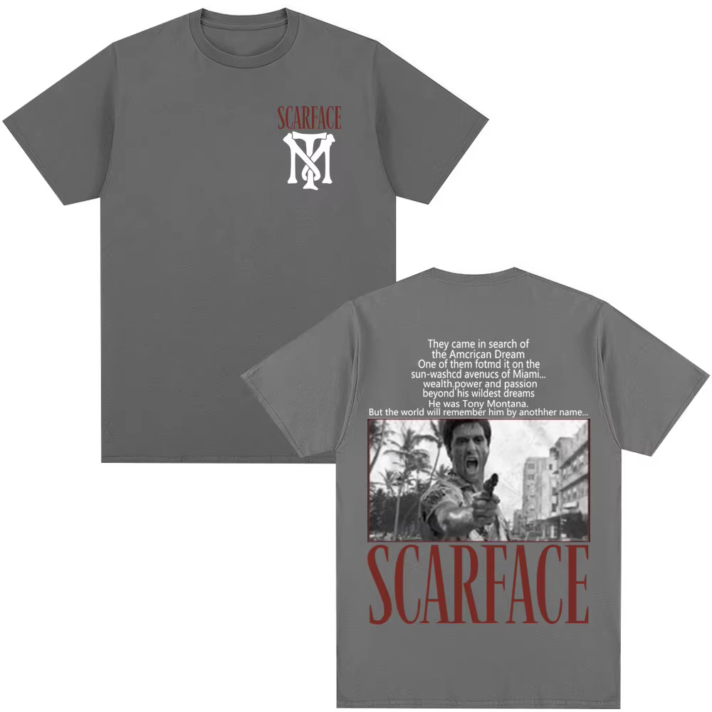 Film classique Scarface T-shirt Tony Montana Al Pacino T-shirts hommes femmes vêtements Vintage gothique surdimensionné