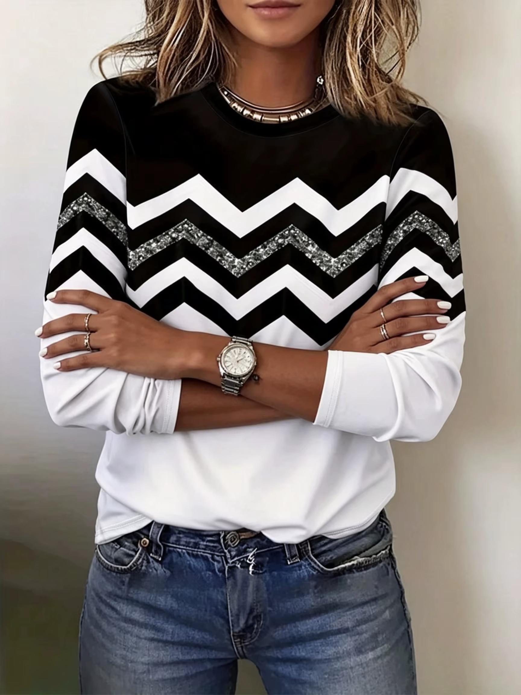 Haut à manches longues amincissant pour femme – Confortable, basique, polyvalent, design simple et élégant pour toutes les occasions