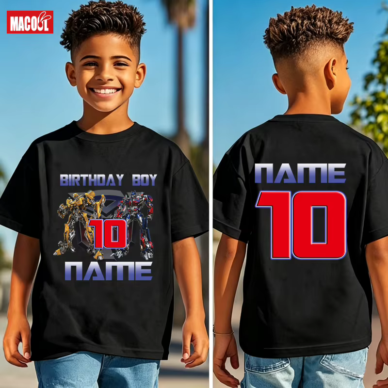 T-shirt d'anniversaire personnalisé pour garçons