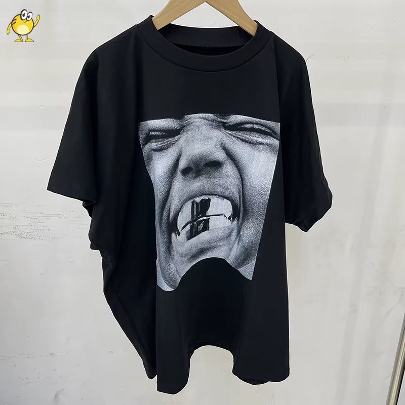 T-shirt décontracté YZY noir et blanc à manches courtes pour homme et femme