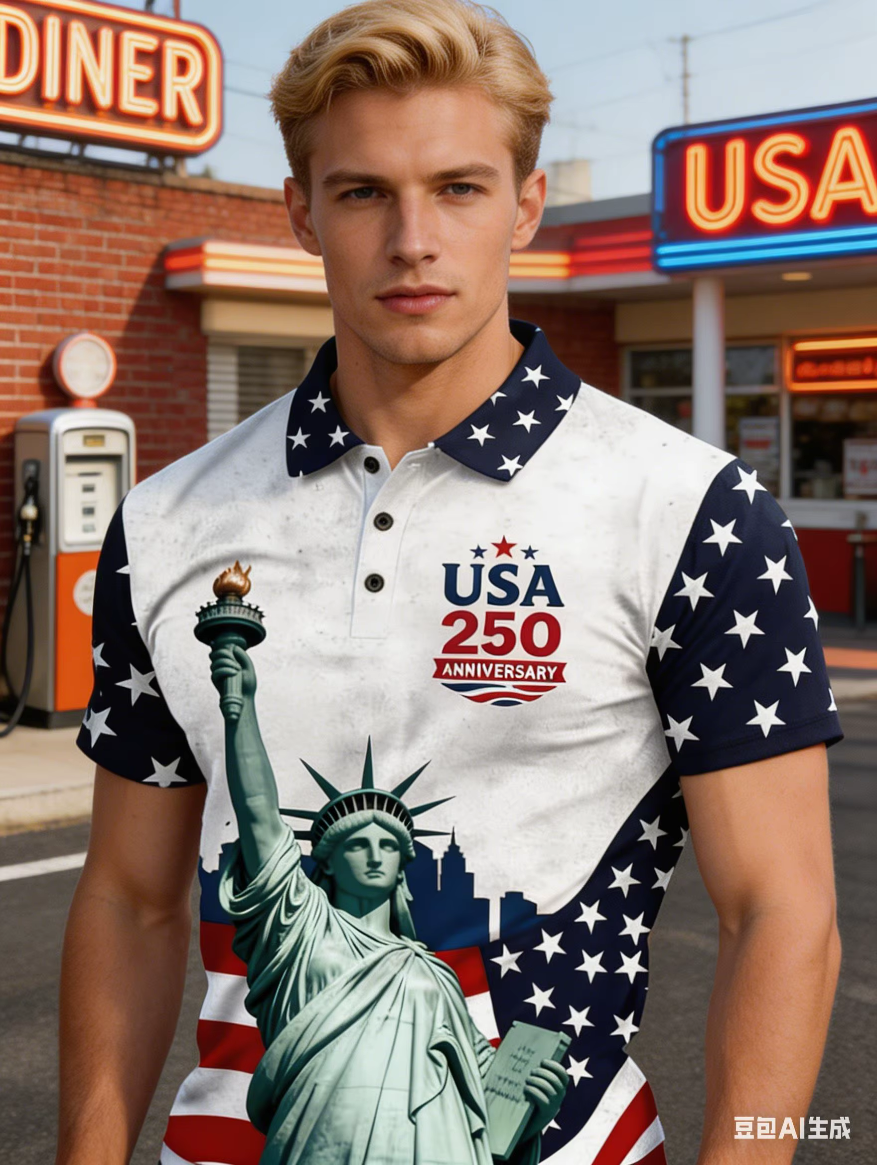 Polo patriotique USA pour homme