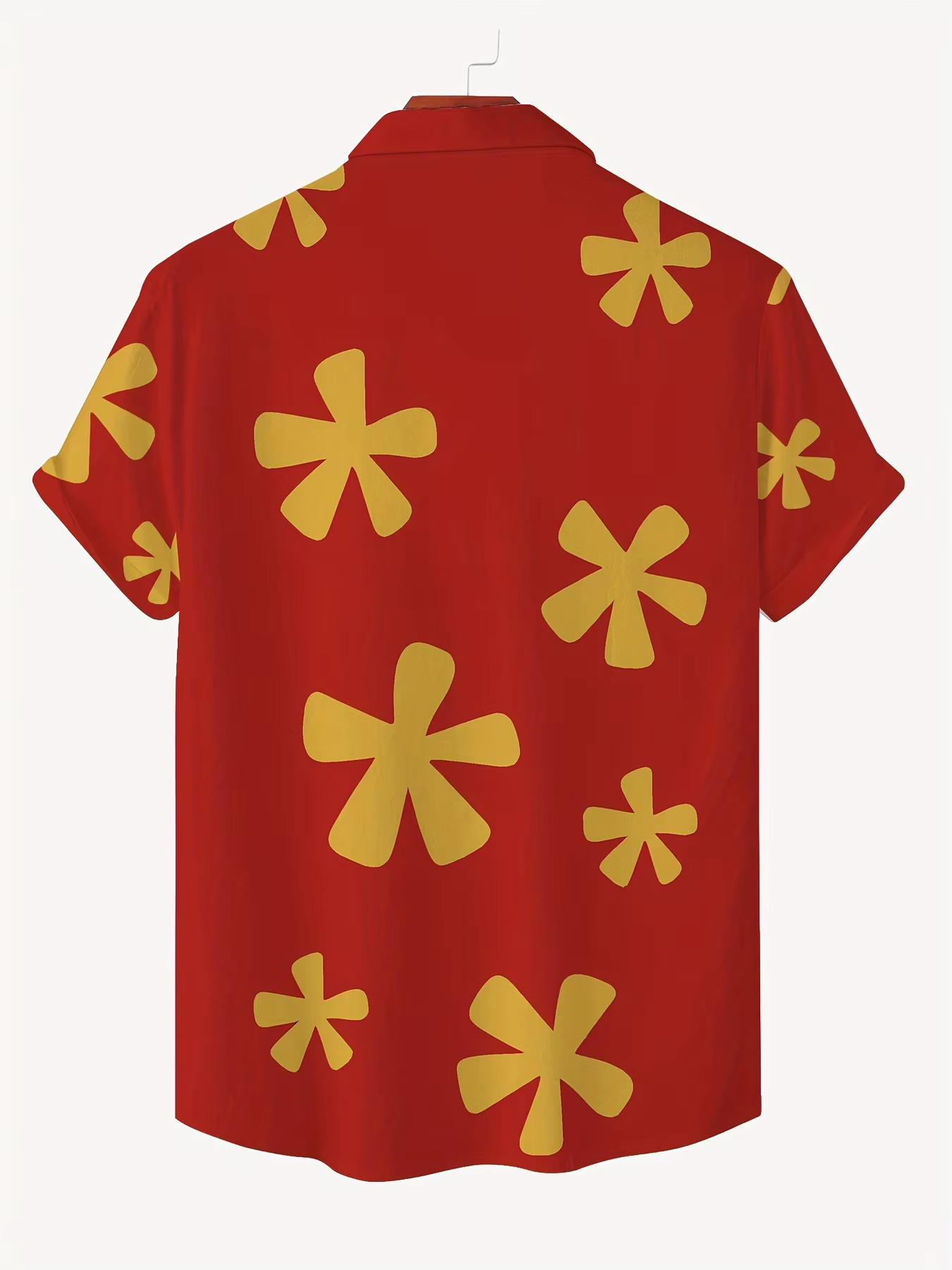 Chemise à impression numérique 3D pour hommes à fleurs rouges