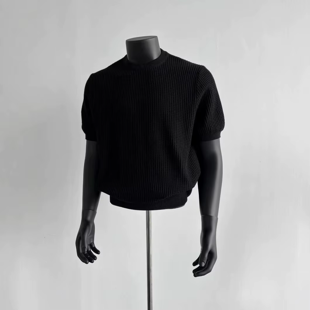 Pull en tricot à manches courtes pour hommes