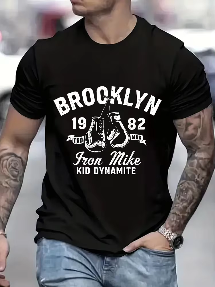 T-shirt imprimé boxe homme musclé