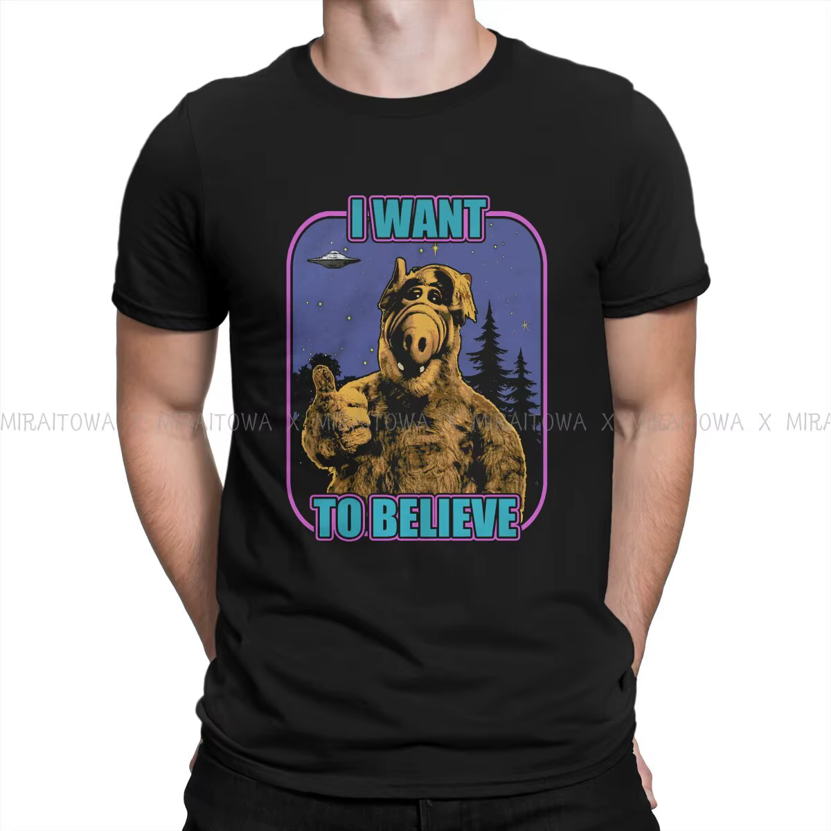 ALF la série animée t-shirt créatif pour hommes je veux croire