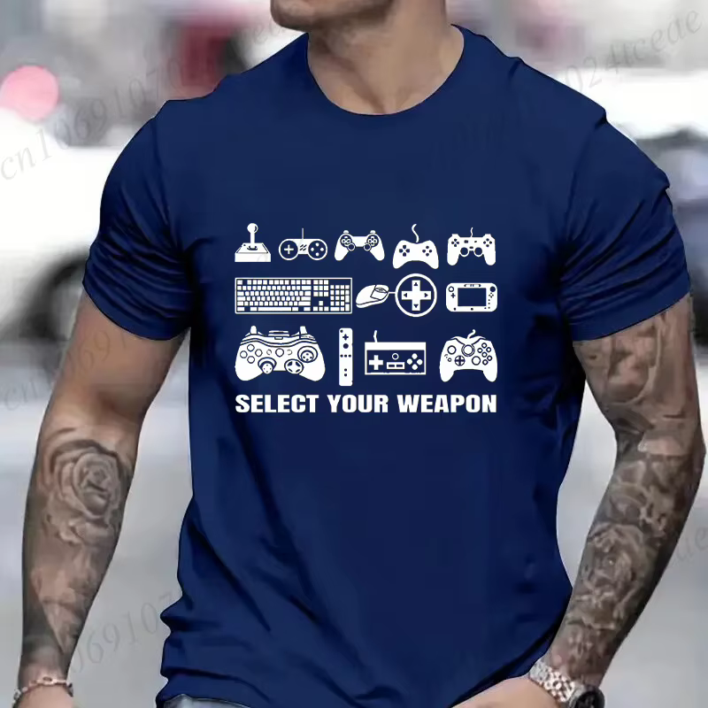 T-shirt pour hommes vêtements mode Gamer t-shirts sélectionner votre arme