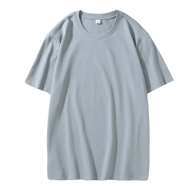 T-shirt d'été à manches courtes et col rond en coton Lycra pour hommes et femmes