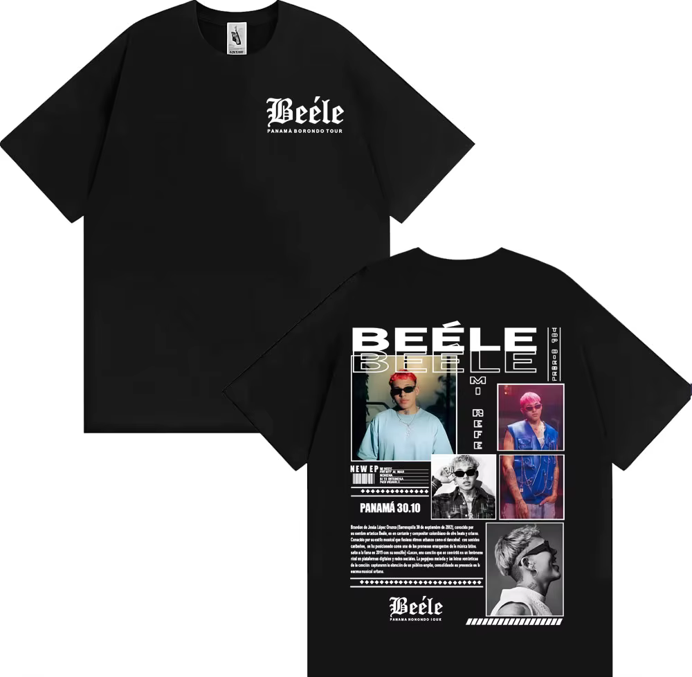 Rappeur BEELE Album Tour 2025 Merch t-shirts hommes femmes Hip Hop Pop musique rue T-shirt 100% coton surdimensionné