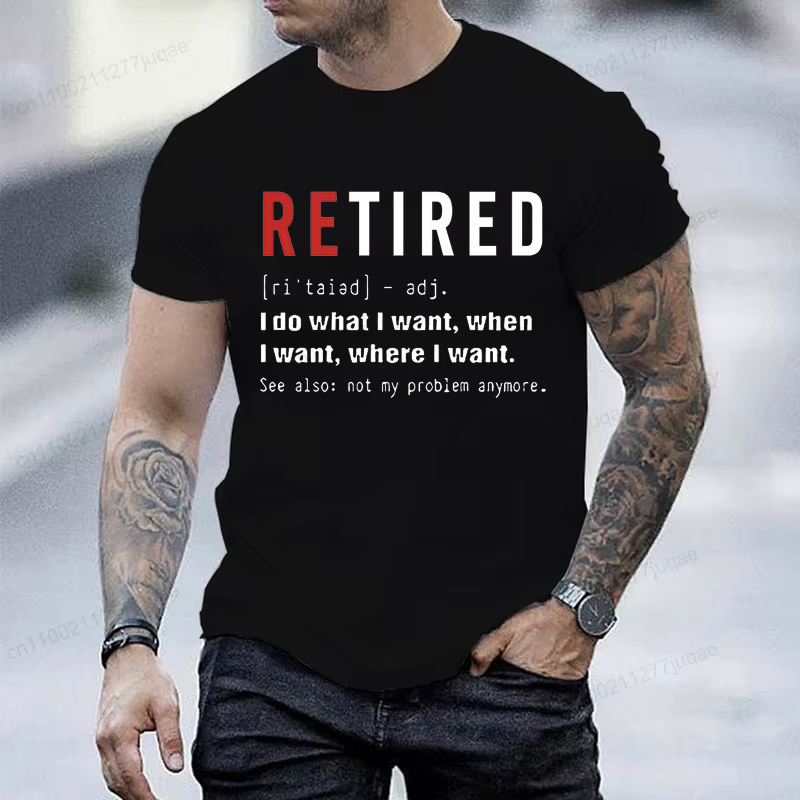 T-Shirt de défi retraité pour hommes et femmes