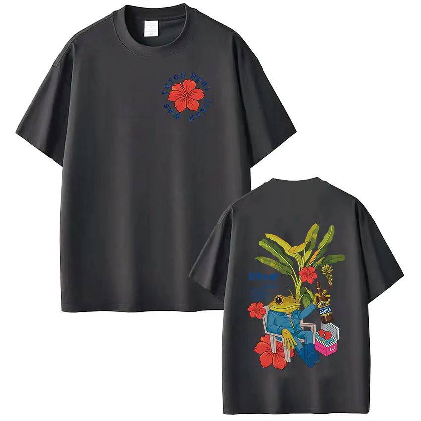 T-shirt Rapper Bad Bunny Debi Tirar Mas Fotos DTMF World Tour T-shirts Homme Femme Mode Vintage Hip Hop Streetwear