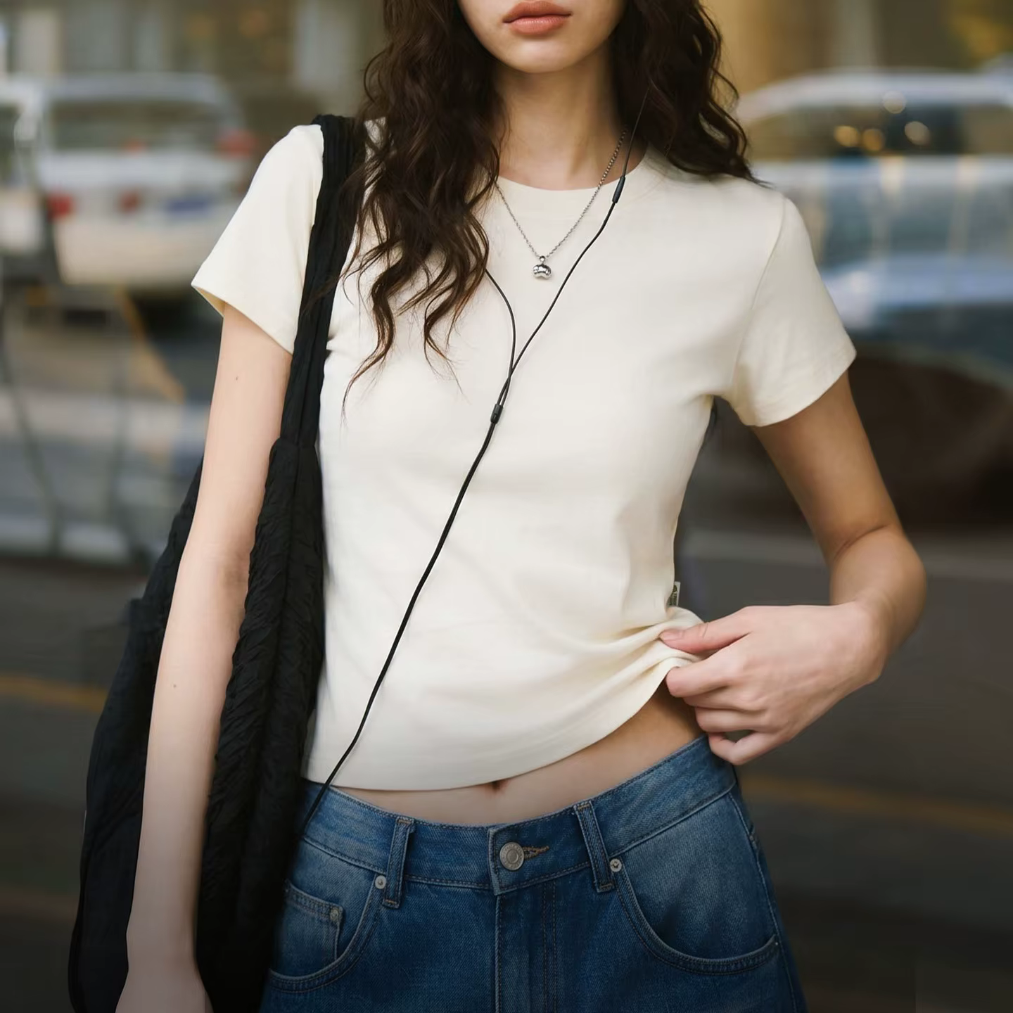 T-shirt pour femme Maden en Tencel Lyocell, parfum menthe, rafraîchissant, respirant, séchage rapide, coupe courte ajustée, manches courtes, décontracté, haut d'été