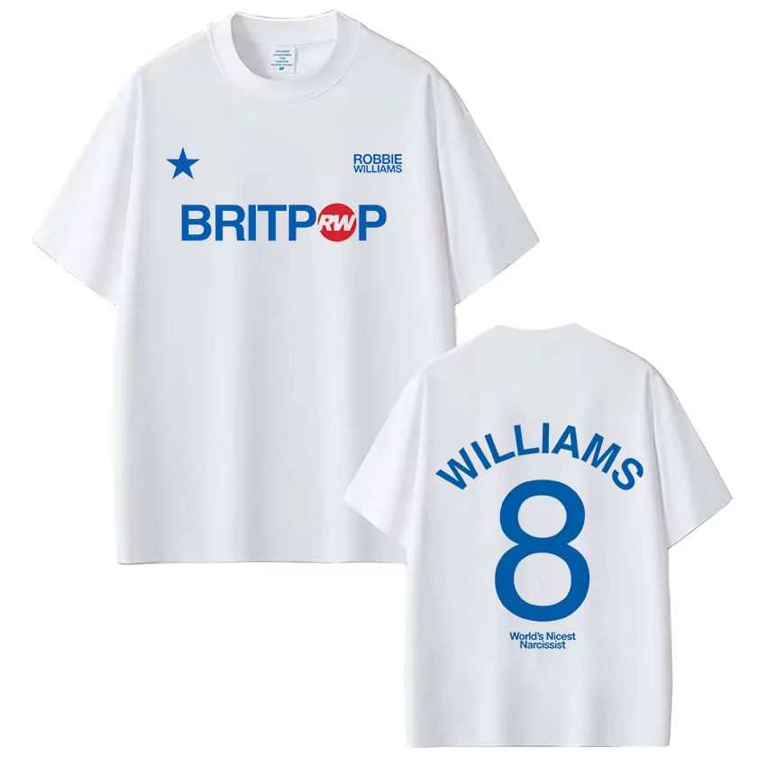 Robbie Williams Britprwp Tour 2026 T-shirts pour hommes et femmes, vêtements à la mode à manches courtes, T-shirts décontractés de haute qualité 100% coton