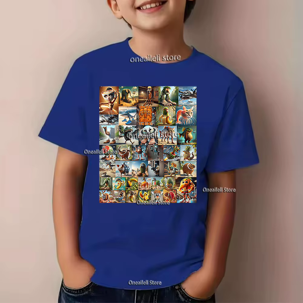 Été italien Brainrot enfants T-shirt drôle Tralalero Tralalas Tung Sahur manches courtes Bombardiro Crocodile Cappuccino garçon hauts