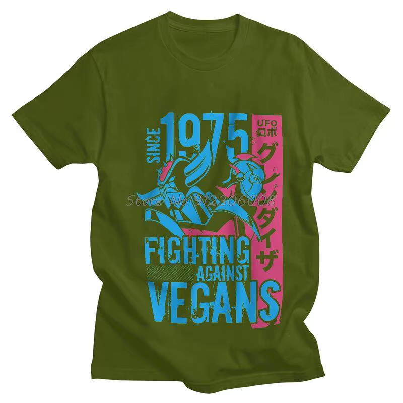 Grendizer Vegan T-shirt foncé hommes graphique